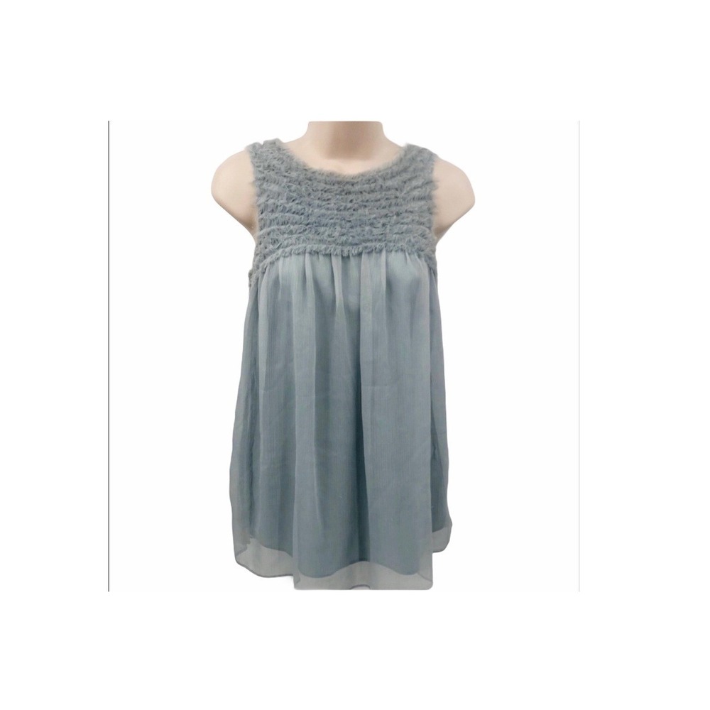 Saks fifth avenue silver satin‎ Sleeveless blouse 8
